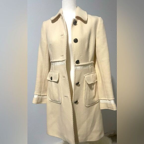 Juicy Couture cream long Peacoat M - Picture 1 of 12